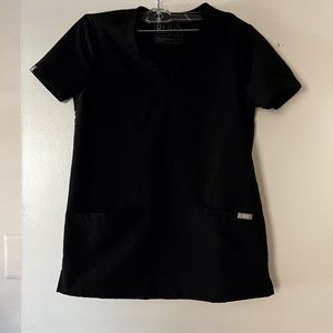XXS Figs Black Scrub Top